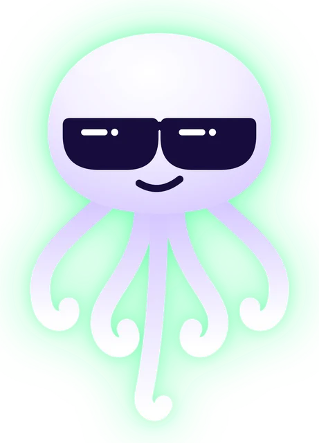 Pulpo con anteojos de sol, tranquilo