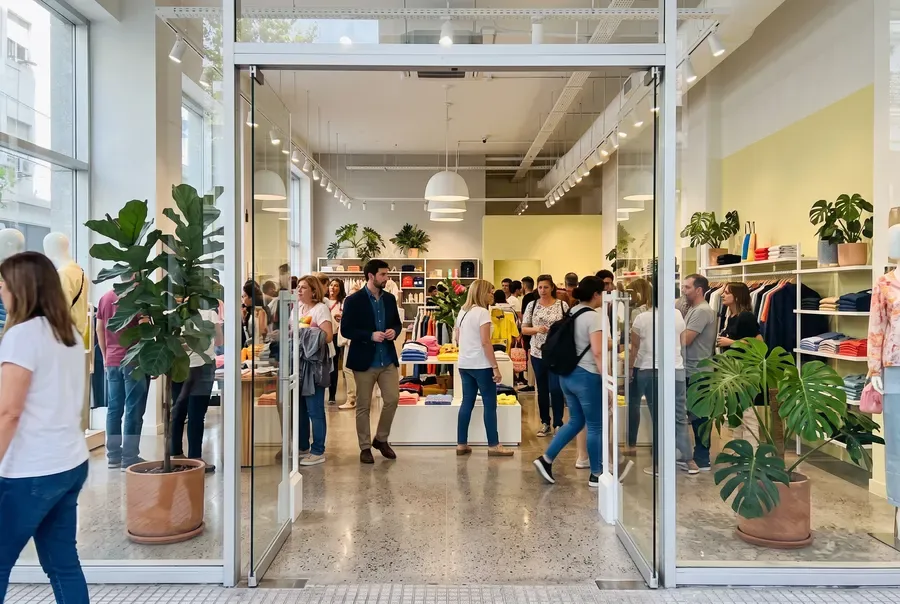 Un comercio lleno de clientes