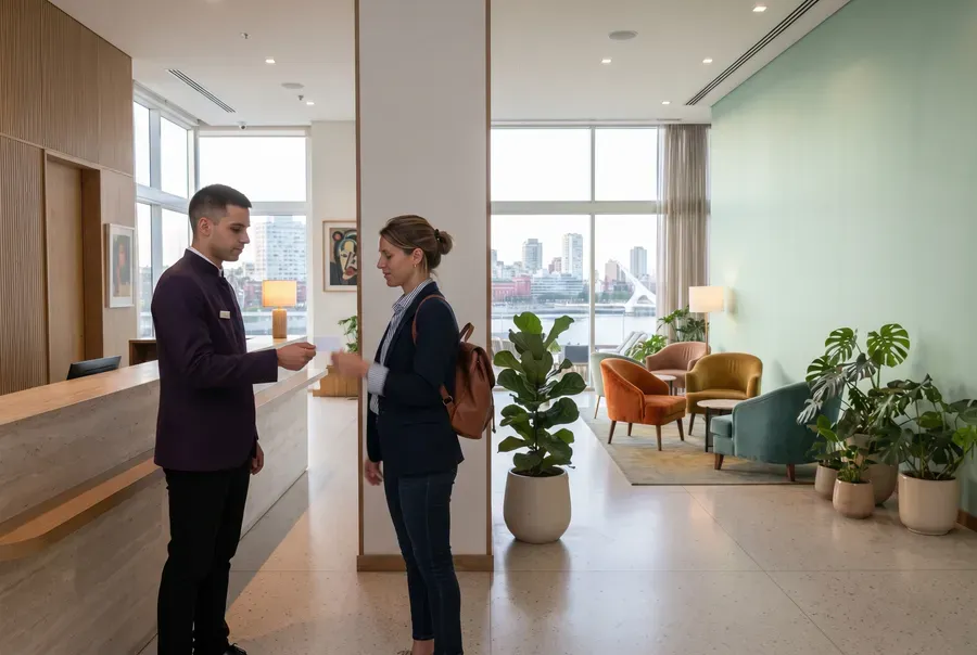 La recepción de un hotel